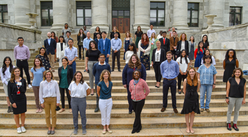 Bioethics students in front of Gordon Hall