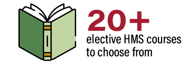 20+ elective HMS courses to choose from.