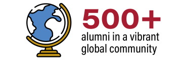 500+ alumni in a vibrant global community.